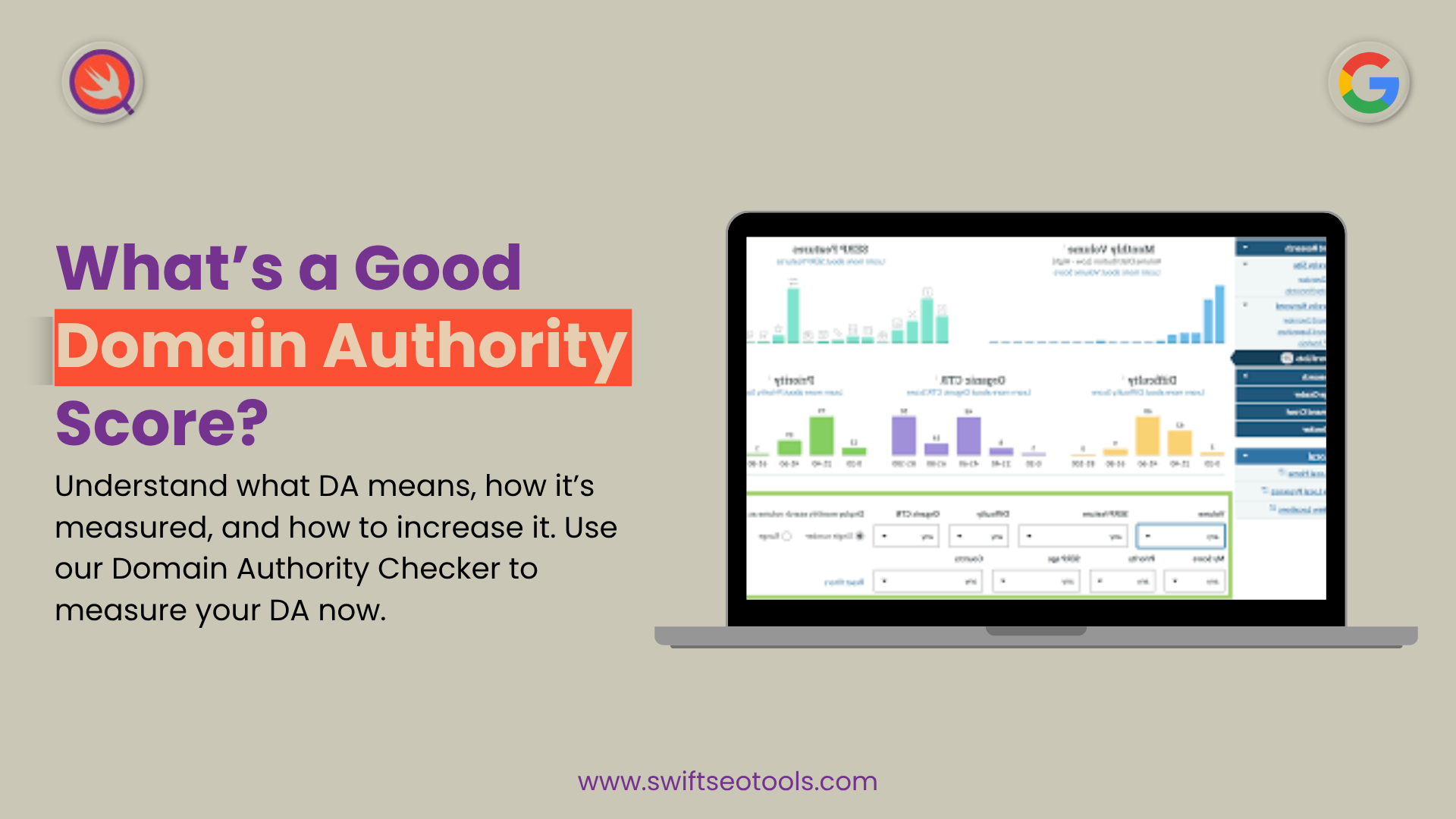 Illustration explaining what is a good domain authority score with ranking graphs
